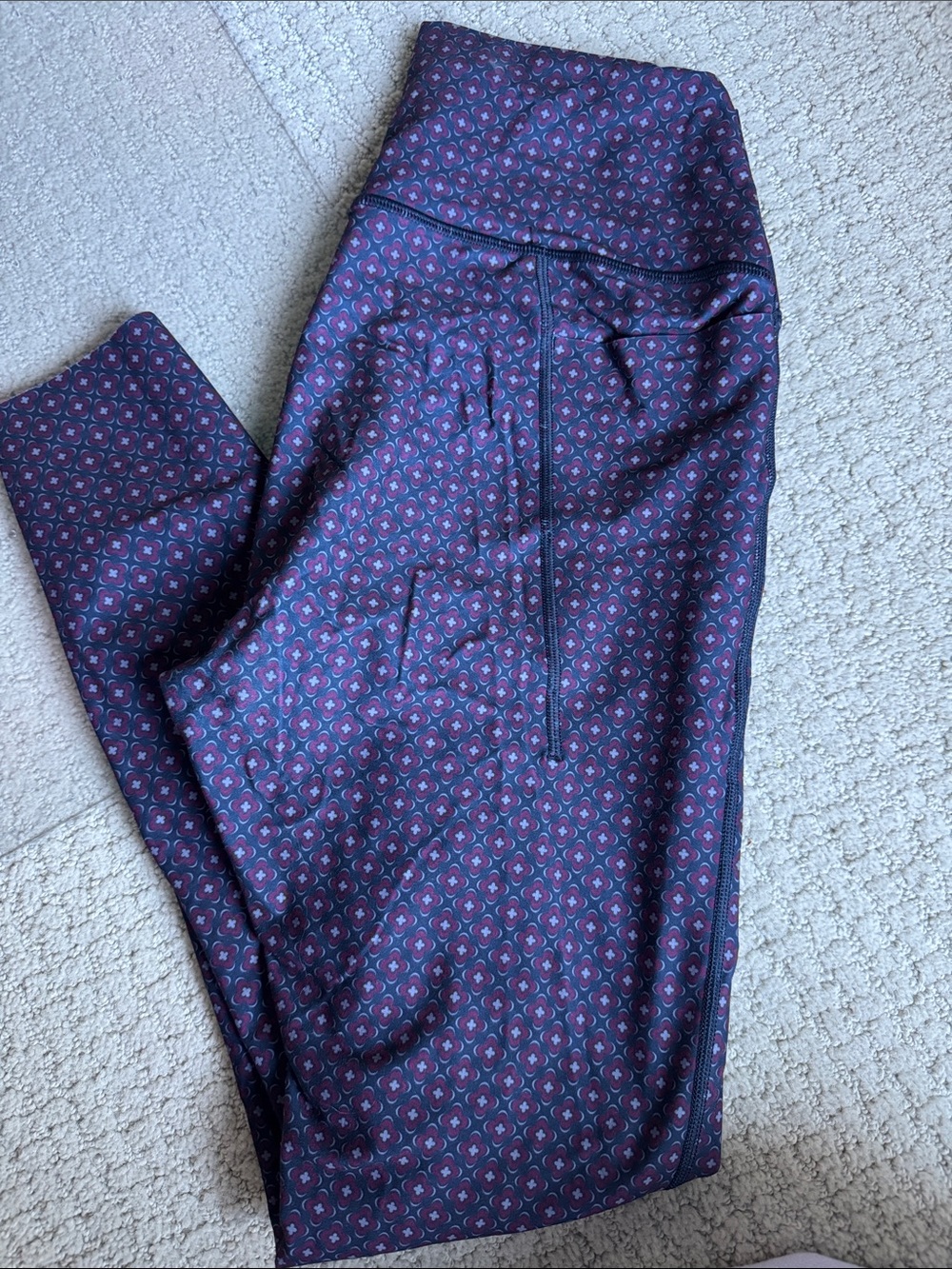 Peloton Purple Patterned High-Rise Leggings